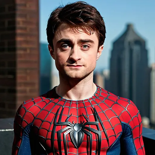 Prompt: Daniel Radcliffe as Spiderman