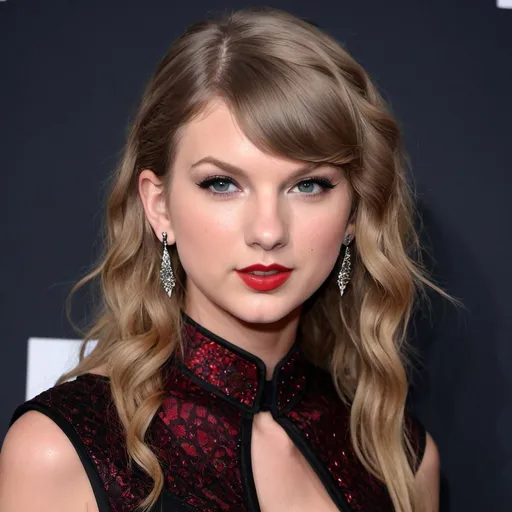Prompt: Taylor Swift as an edgy vampire 