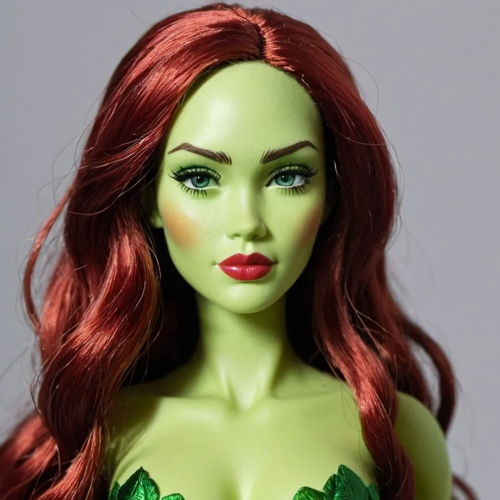 Prompt: Megan Fox as a Poison Ivy doll