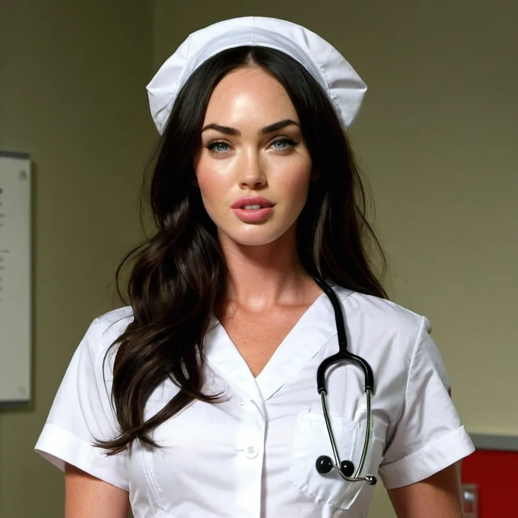 Prompt: Megan Fox as a nurse