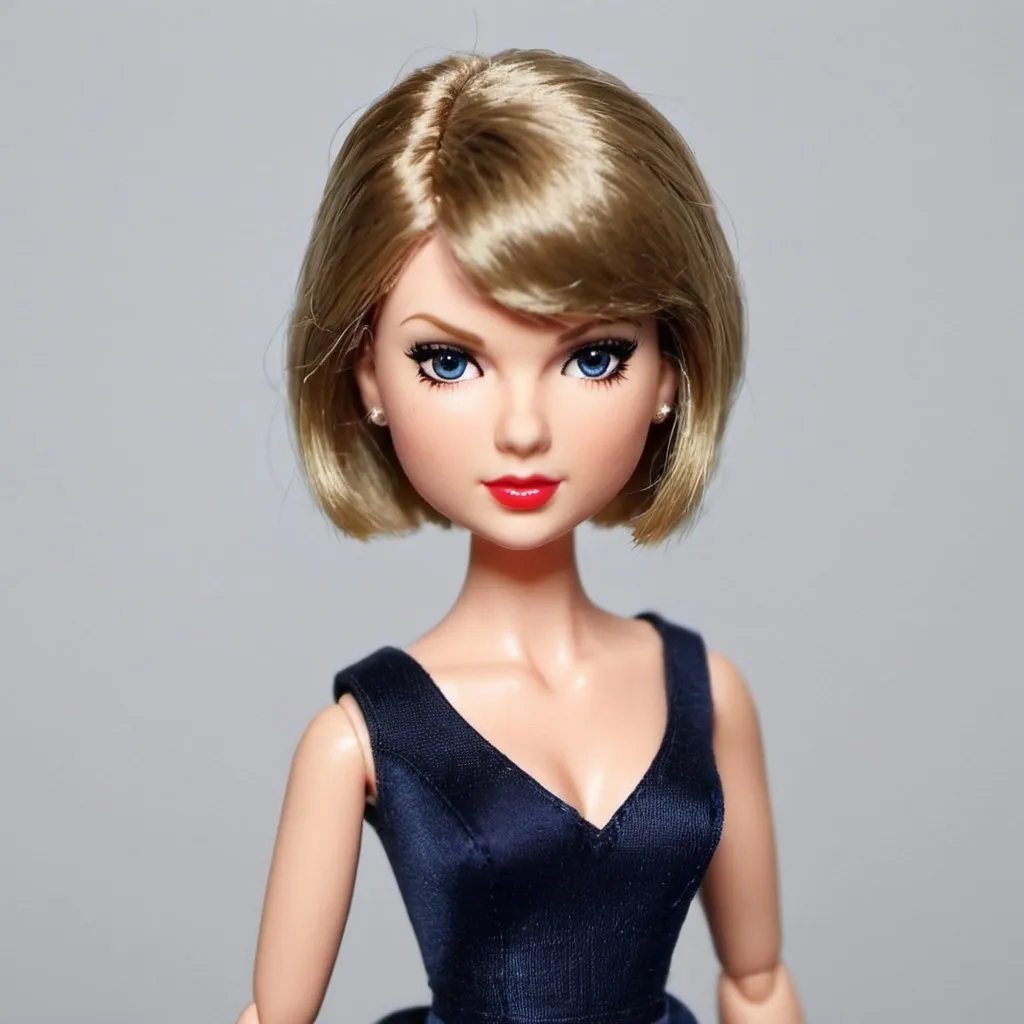 Prompt: Taylor Swift doll with really short hair.