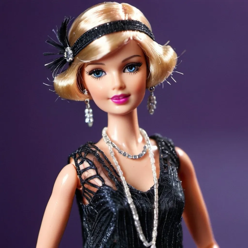 Prompt: A flapper Barbie doll.
