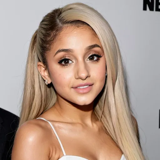 Prompt: Ariana Grande with blonde hair