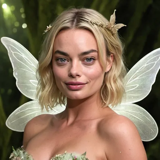Prompt: Margot Robbie as a fairy