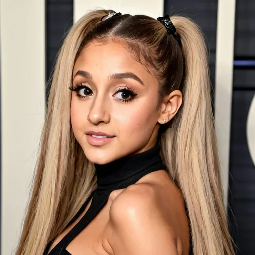 Prompt: Ariana Grande with blonde hair