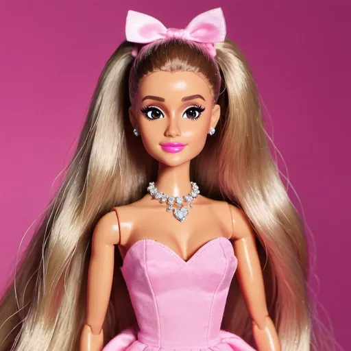 Prompt: Ariana Grande as a Barbie doll.