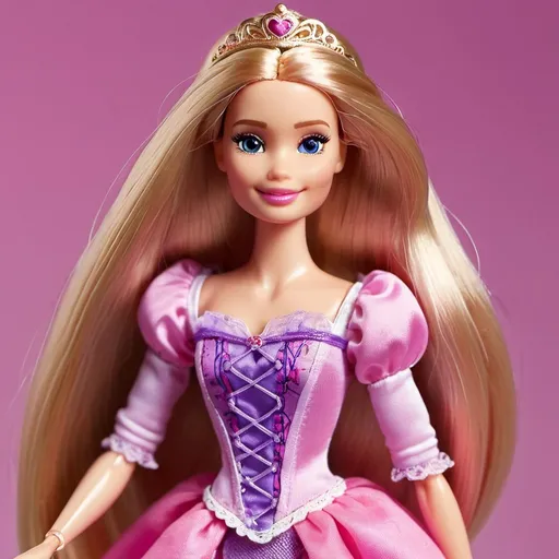 Prompt: Rapunzel Barbie doll