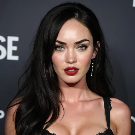 Prompt: Megan Fox as an edgy vampire 