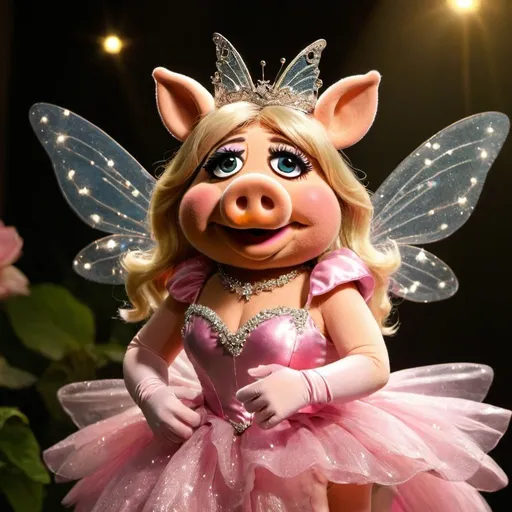 Prompt: Miss Piggy as a fairy