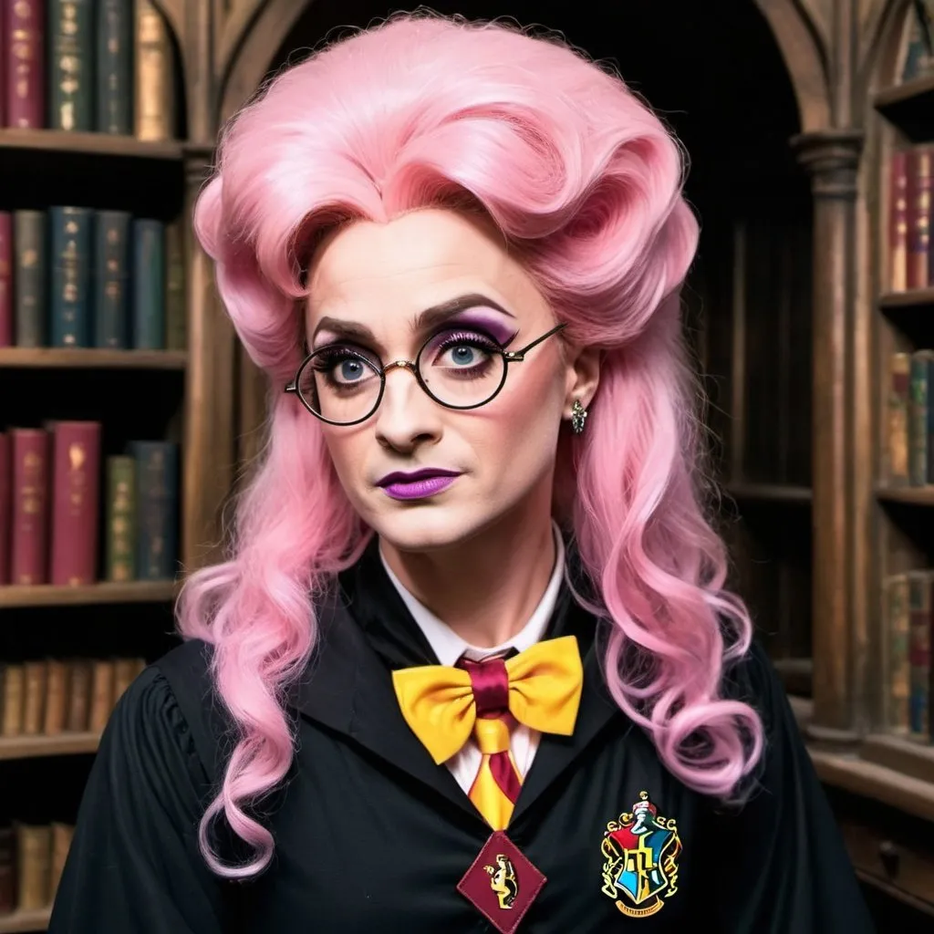 Prompt: Harry Potter as a drag queen 