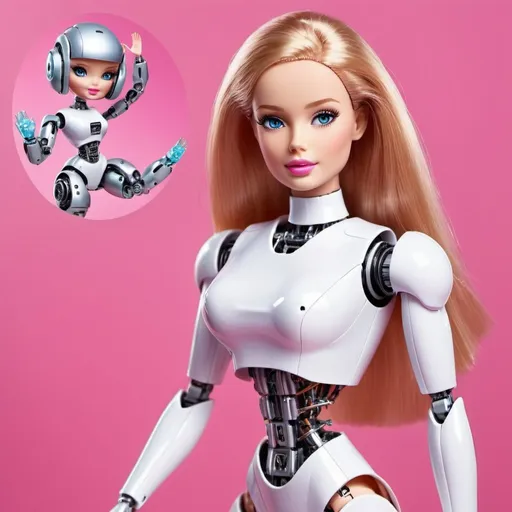 Prompt: Robot Barbie doll