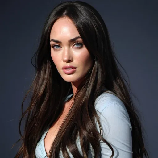 Prompt: Megan Fox with really long hair