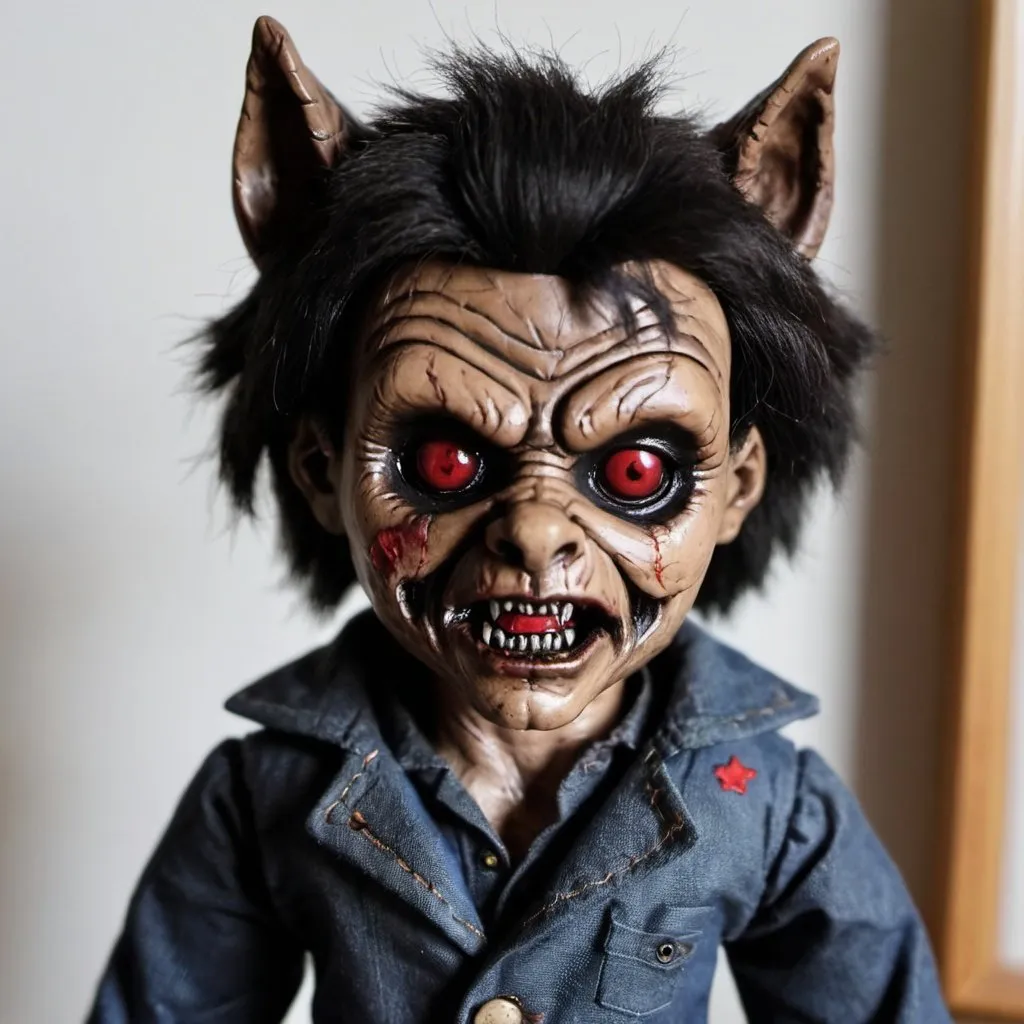 Prompt: Werewolf doll.