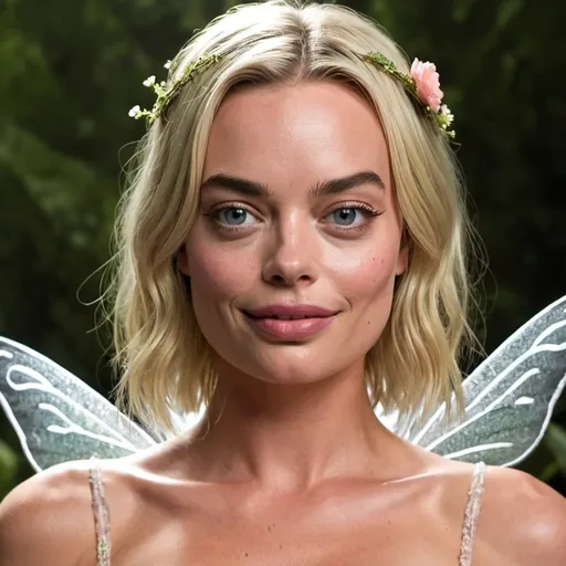 Prompt: Margot Robbie as a fairy