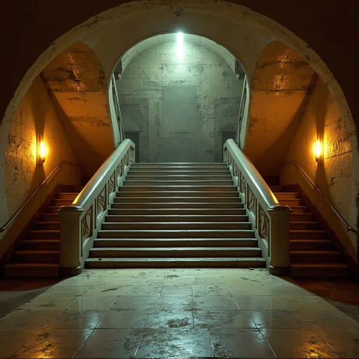 Prompt: An abandoned underground subway lobby that was originally created in the art deco style. it has a large square space that is at the bottom of a large stairway coming from the surface which has a landing like an art deco balcony where there becomes two separate rounded stair cases that comes from each side of the landing  the two staircases are curved. At the bottom of the staircases is a large two story square opening with the second level being a wide balcony that overlooks the first floor.  Make the space much larger. Zoom out to show a very large space with many unique art deco style influences in the architecture. The stairs need to be more curved and the view from a higher perspective. Add art deco influences everywhere rectory the space while keeping the art deco aesthetic and create a nightclub. The club will be a venue for electronic music add a large glass discoball. Make a darker club atmosphere and use a lot of audio and video components. Add laser lighting. Make this a dance club for techno music. Add a bar in the art deco style, large music speakers hanging from the ceiling. Add a large DJ booth that is on a raised podium.  Make the scene darker but add night life stage lighting.add a dance floor with many people dancing facing the DJ booth and led video screens. Add large music speakers and a dj. Darken the natural lighting and replace it with colored laser lighting effects. Many colorful lights coming from the disco ball. Repurpose this space to become a dance club. Have many different colors of laser lights reflecting from the disconall. Make the space extremely dim lit with the only light coming from the disco ball. Turn off all the lights making the space very dark
