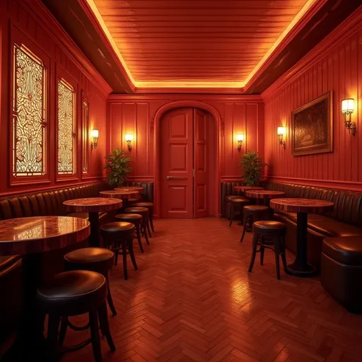 Prompt: Make this a dance club play more attention to the room exaggerate the art deco style of the original room