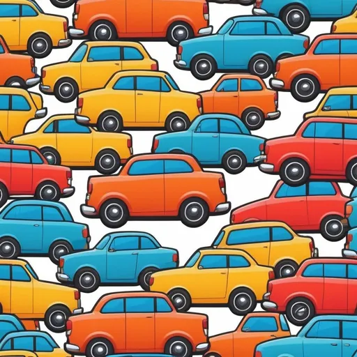 Prompt: Cartoon-style cars, thick outlined, no background, minimalist, no shadow, high quality, cartoon, simple design, bold lines, vibrant colors
