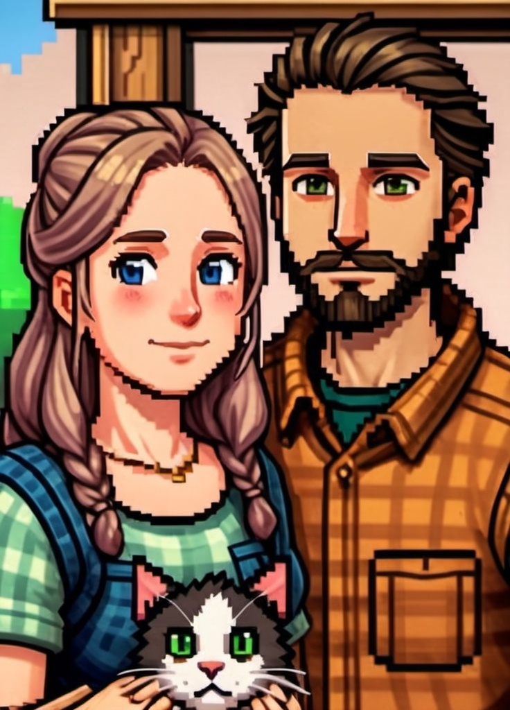 Recreate this image and turn it into a stardew valle...