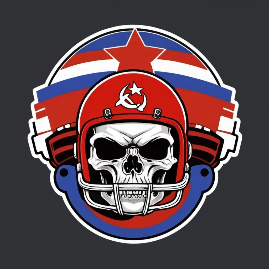 Prompt: Russian communist American Football 
team logo
