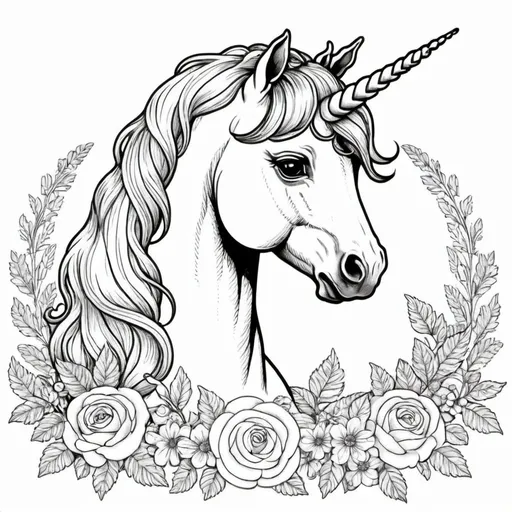 Prompt: a unicorn coloring page
