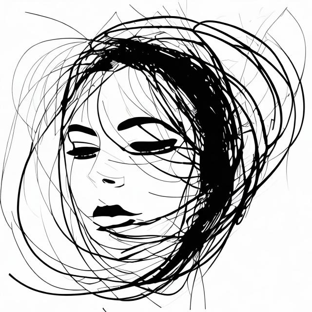 Prompt: Abstract One line art of a woman