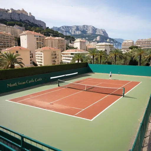 Prompt: Tennis court Monte Carlo with name 