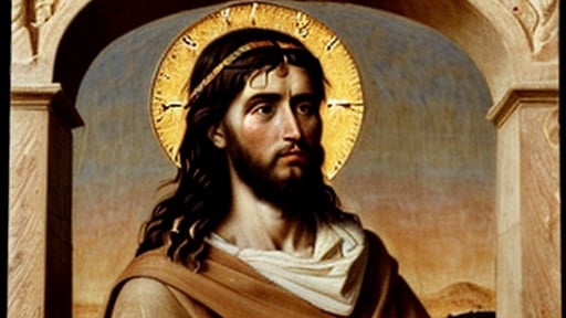 Prompt: A portrait of the Catholic Saint, John the Baptist, in the early 1st century AD. John is described as wearing clothes of camel's hair, and living on locusts and wild honey.