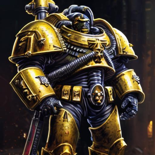 High-res NFT art of a Warhammer 40k space marine, Go... | OpenArt