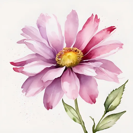 Prompt: digital watercolor painting, a flower for mother's gift