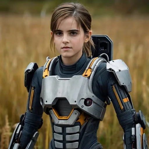 Prompt: edge of tomorrow movie setting. 
(((  15 years old emma watson in tight fit mech-suits  with cannon ))),  


 high quality, soft expression, dynamic lighting,   digital illustration, vibrant colors, 
, in love, perfect anatomy, highly detailed,((photorealistic)), ((hyperrealistic))

 (((full body))) 

128k resolution. 

 Zeiss Sonnar F 150mm f/2.8
 in the style of Paul Barson

