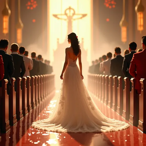 Prompt: splash art, hyper detailed, ultra realistic, highly detailed, surreal heavy mist, AI defined exquisitely beautiful, totally ultra realistic young adult taiwan, high heels, gorgeously detailed facial features,  perfect body proportions, ultra pale, ultra glamorous bride, walking.

In a royal church with king,  Priest over the ceremony.

Perfect studio lighting, perfect shading, impeccable contrast, HDR, UHD, high res, 64k, cinematic lighting, special effects, hd octaneArtgerm, WLOP, dynamic studio quality lighting hyper-detailed, intricately detailed, Splash art, trending on Artstation, triadic colors, Unreal Engine 5 volumetric lighting, unreal engine, octane render.