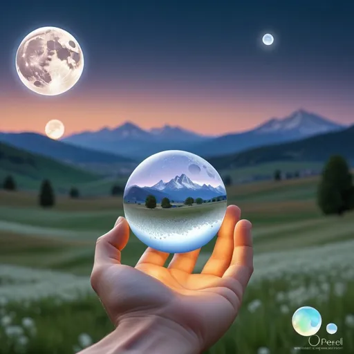 Prompt:  Wallpaper art, liquid design in the background, biomes, , peaceful, alps, densel, super moon, overlaying watermark neurotransmitter, pearlescent, high plains graphic, forming Nueral atoms the 2nd dimension in our hand, high plains, biopunk, first person perspective, 
