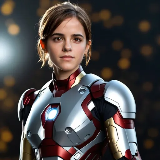 Prompt: ironman movie setting. 
((( emma watson look alike in tight fit  iron man ))),  

 high quality, soft expression, dynamic lighting,   digital illustration, vibrant colors, 
, in love, perfect anatomy, highly detailed,((photorealistic)), ((hyperrealistic))

 (((full body))) 

128k resolution. 

 Zeiss Sonnar F 150mm f/2.8
 in the style of Paul Barson



warm smile, bright eyes, in love, happy.


 high quality, soft expression, dynamic lighting,   digital illustration, vibrant colors, 
, in love, perfect anatomy, highly detailed,((photorealistic)), ((hyperrealistic))

 (((full body))) 

128k resolution. 

 Zeiss Sonnar F 150mm f/2.8
 in the style of Paul Barson


