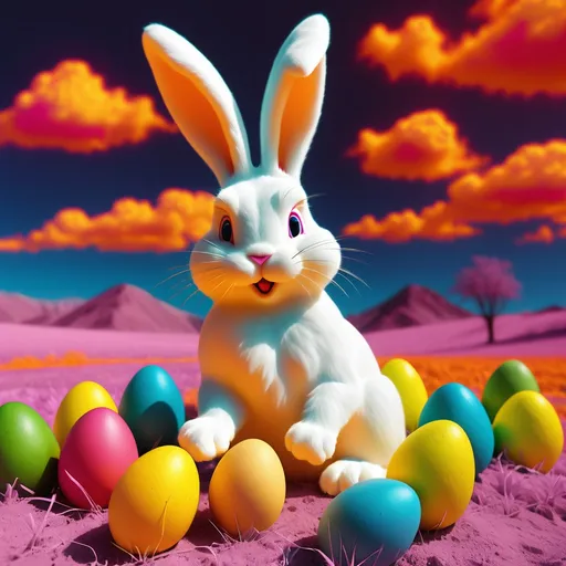 Prompt: happy Easter With infrared thermography image