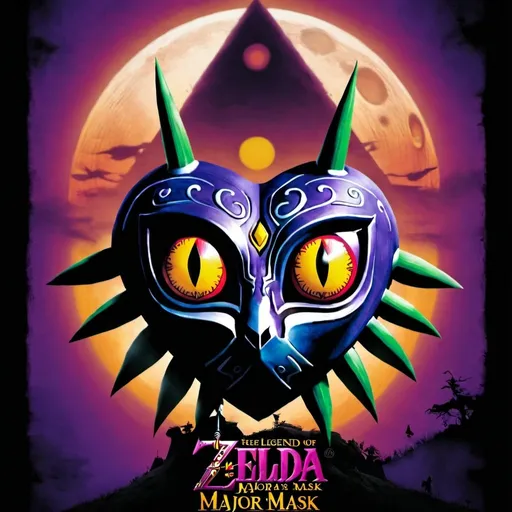 Prompt: the Legend of Zelda Majora’s Mask movie poster