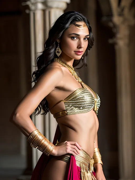 Gal Gadot as indian empress dressed in ancient short