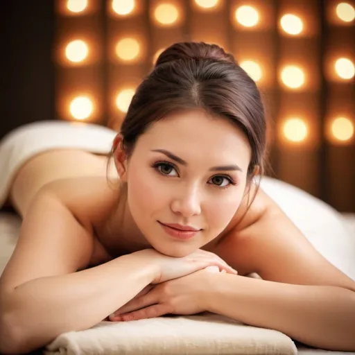 Prompt: A beautiful woman, bokeh full body massage 