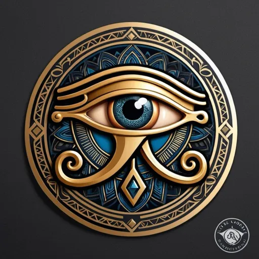 Prompt: Intricately designed Eye of Horus sticker, featuring the ancient Egyptian symbol of protection, royal power, and good health. A captivating blend of history and mysticism for personal expression....