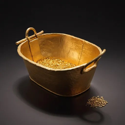 Prompt: Create an image of a container of Gold from the Iron Age