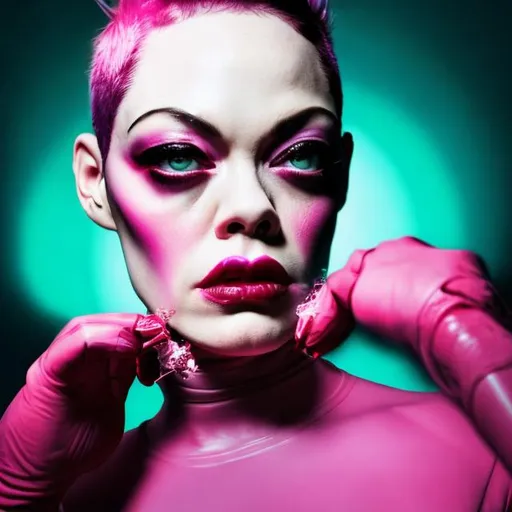 Prompt: Rose McGowan in a jawbreaker high fashion photograph, ultra high definition, realistic, multiple clones, 4k, high definition, high fashion, fashion photography, detailed features, sleepy eyes, drugged haze, pills, realistic lighting, artistic, edgy, professional, stylish