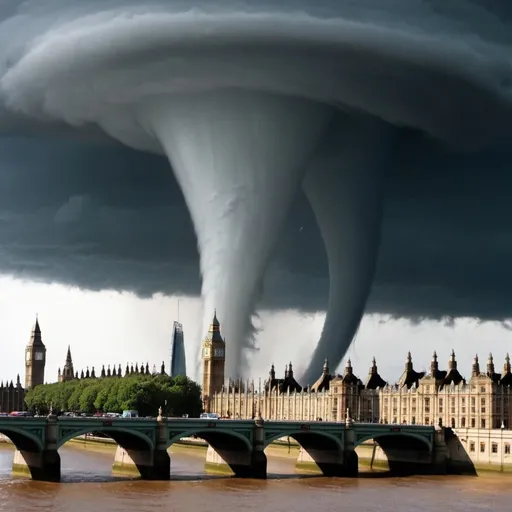 Prompt: create how do you see tornado in london