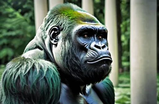 Prompt: make the gorilla green