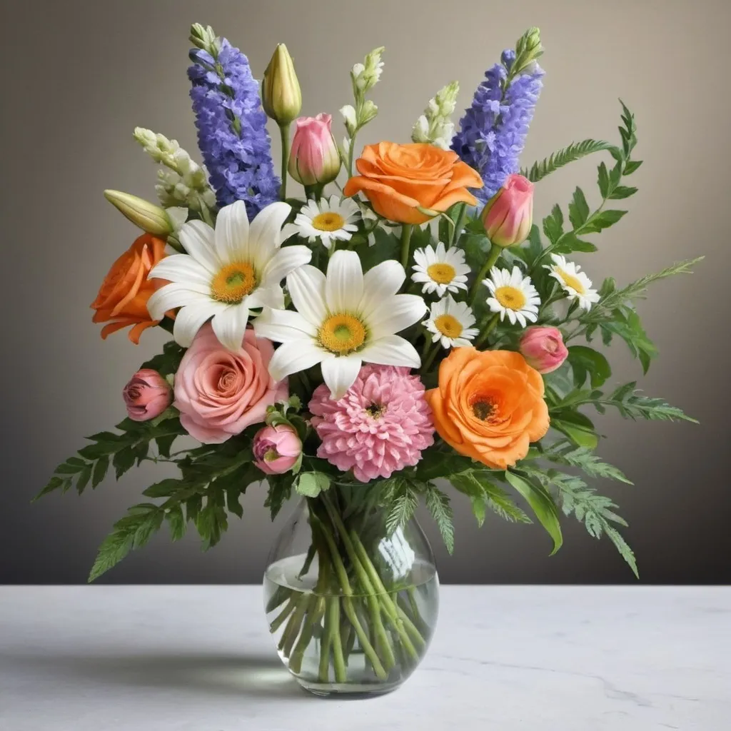 Prompt: Highly realistic picture of flowers bouquet 