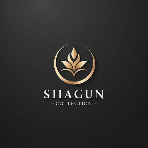 Prompt: A logo for a business . On a dark grey wall "shagun collecton" is written on 