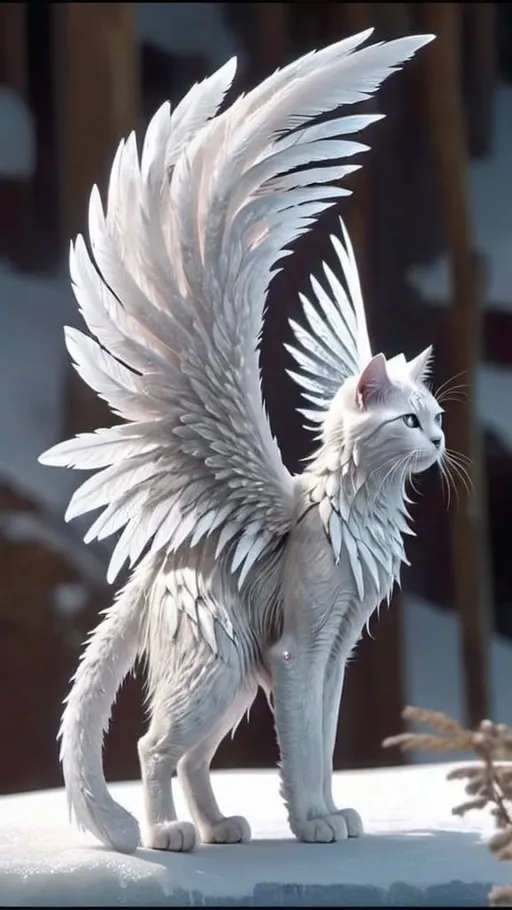 Prompt: ice cat with wings