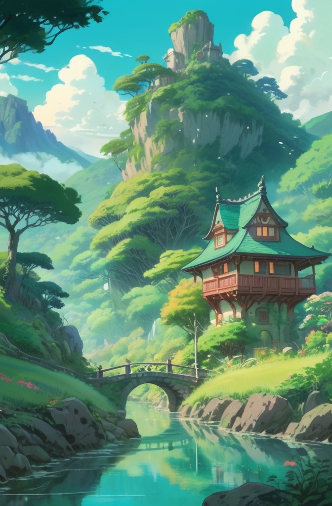 Prompt: Turn this pic into ghibli art 