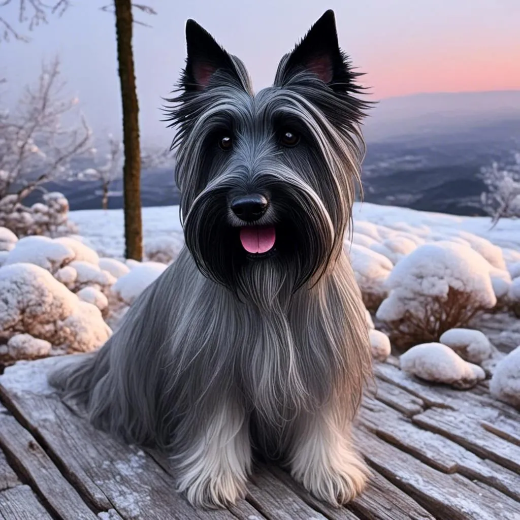 Prompt: <mymodel> a Skye Terrier dog