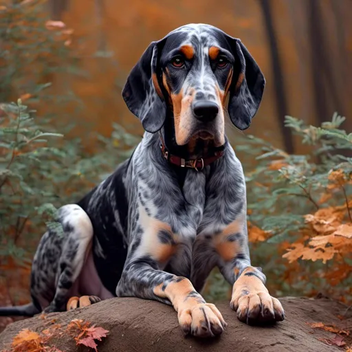 Prompt: <mymodel> a Bluetick Coonhound dog