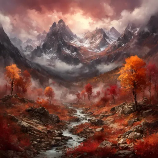 Prompt: Beautiful fall landscape mountainscape. Realistic, intricate detail, high quality<mymodel>