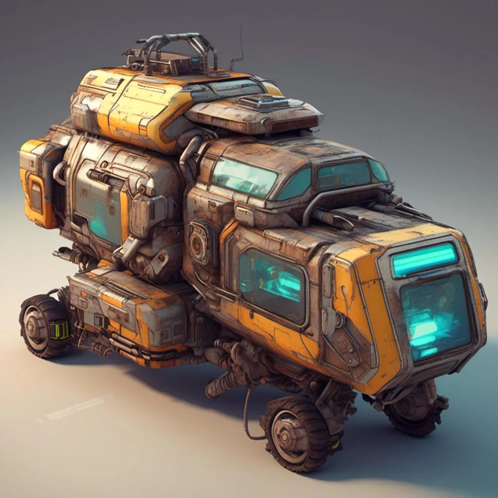 Prompt: <mymodel> a futuristic vehicle